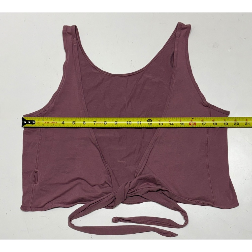 Lululemon Twist Me Up Tank Top Rose Mauve Tie Front Cropped Yoga Size M/L